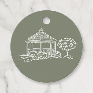 Initial Gazebo Wedding Favour Tag