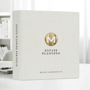 Initial Gold Logo Nature Linen Estate Planning Binder