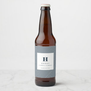 INITIAL GRADUATION PARTY  blue Beer Bottle Label
