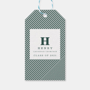 INITIAL green gRADUATION PARTY GIFT TAGS