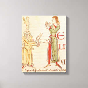 Initial 'H' in the form of two conjurors Canvas Print