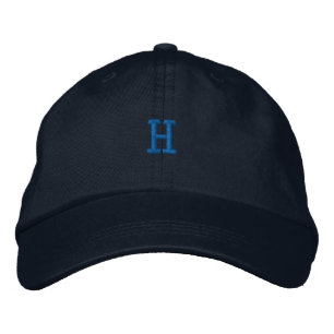 Initial H - Letter Character Monogram Handsome-Hat Embroidered Hat