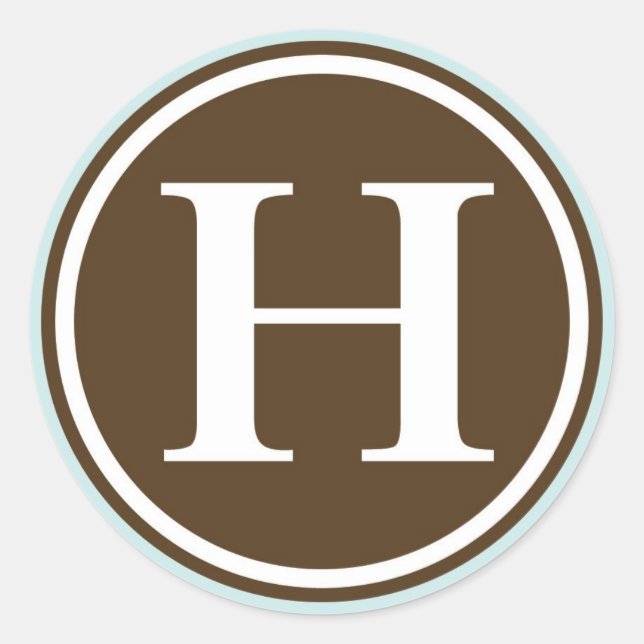 Initial H monogram circle letter seal party favour (Front)