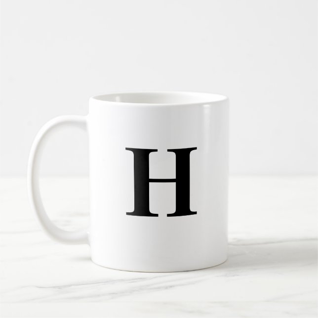 Initial H & Personalized Name Coffee Mug (Left)