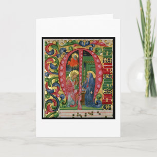 Initial Historiated 'M' attaching The Annunciation Note Card