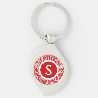 Initial in Red Keychain