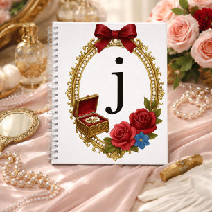 Initial J Personalized Gift Elegant Regency Notebook