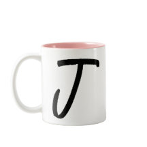 Initial J & Personalized Name Coffee Mug