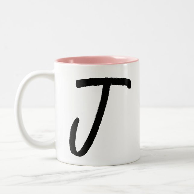 Initial J & Personalized Name Coffee Mug (Left)