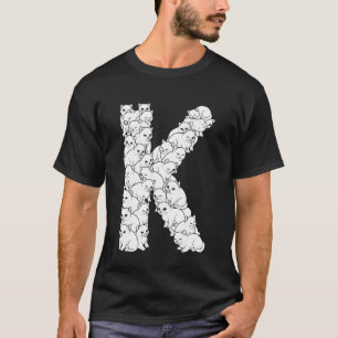 Initial K Capital Letter Funny Cat Lover Feline Ki T-Shirt