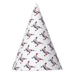 Initial K Monogrammed American Flag Colour Elegant Party Hat