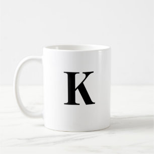 Initial K & Personalized Name Coffee Mug