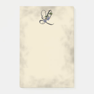 Initial L, Vintage Laurel Clockvine Post-it Notes
