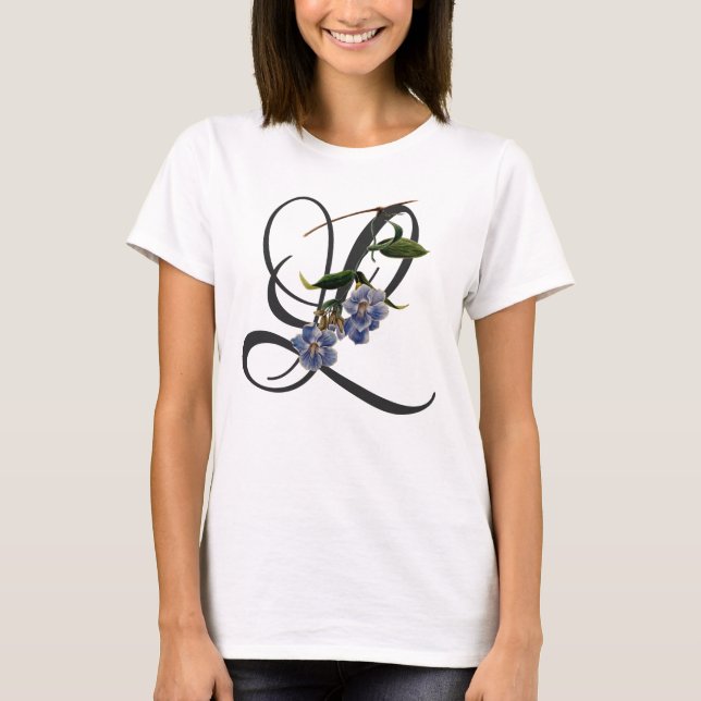 Initial L, Vintage Laurel Clockvine T-Shirt (Front)