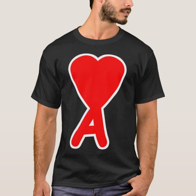 Initial Letter A Heart Valentine'S Day Matching Co T-Shirt (Front)