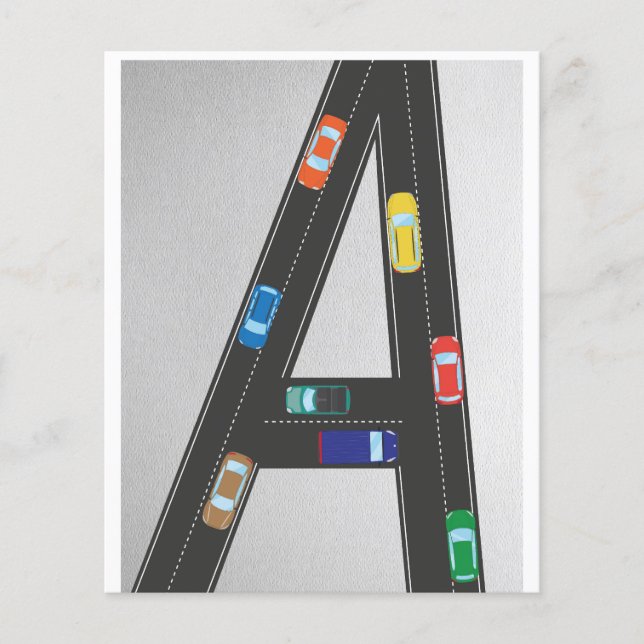 initial letter A in the shape of a road (Front)