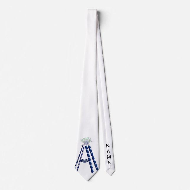Initial Letter A, Monogram Modern Stylish Trendy Tie (Front)