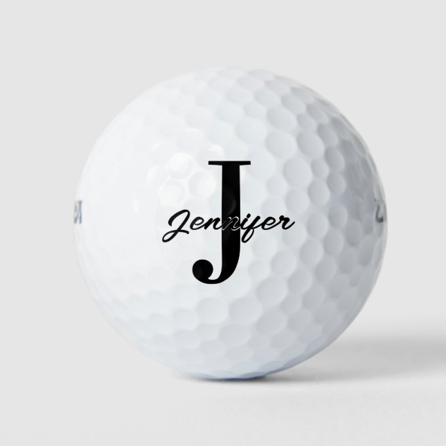 Initial Letter and Name Custom Golf Balls (Front)