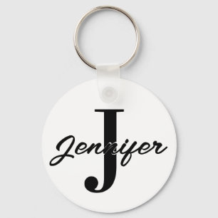 Initial Letter and Name Custom Keychain