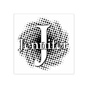 Initial Letter and Name Custom Rubber Stamp