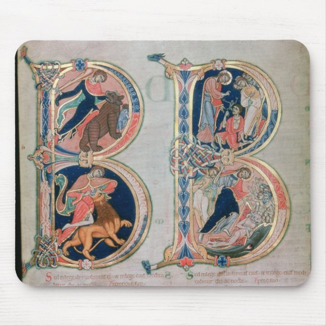 Initial letter 'B' Beatus vir - Blessed is the Mouse Pad (Front)