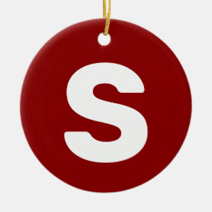 Initial Letter   Brick Red Simple Elegant Ceramic Ornament