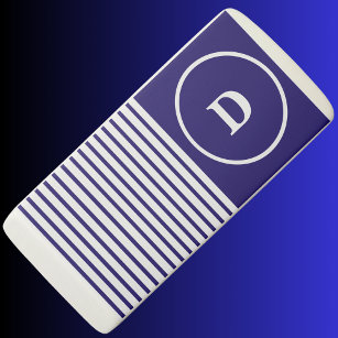 Initial Letter D Monogram Modern Stylish Stripes  Eraser