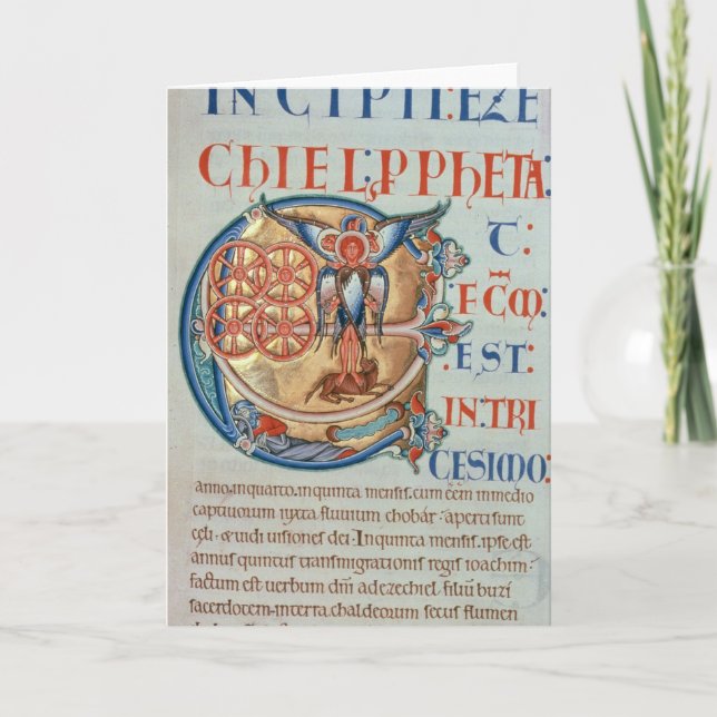 Initial Letter 'E' Et factum est Note Card (Front)