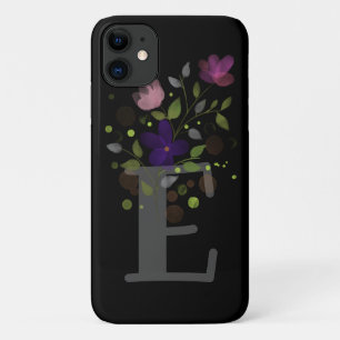 Initial Letter E Plus Floral Design iPhone 11 Case