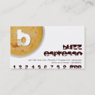 Initial Letter Foamy Coffee Cup Loyalty Punch Card