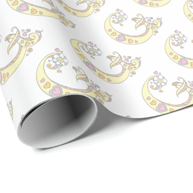 Initial letter G monogram personalized wrap Wrapping Paper (Roll Corner)