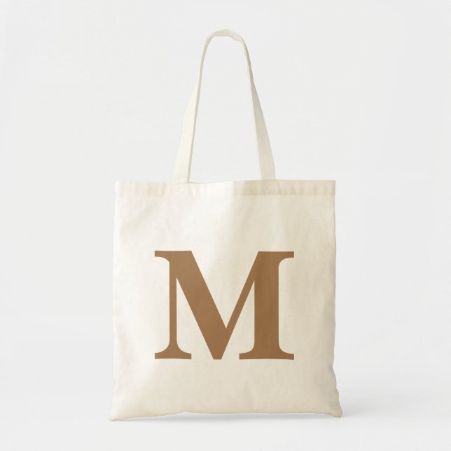 Initial Letter Gold Monogram Modern Tote Bag (Front)
