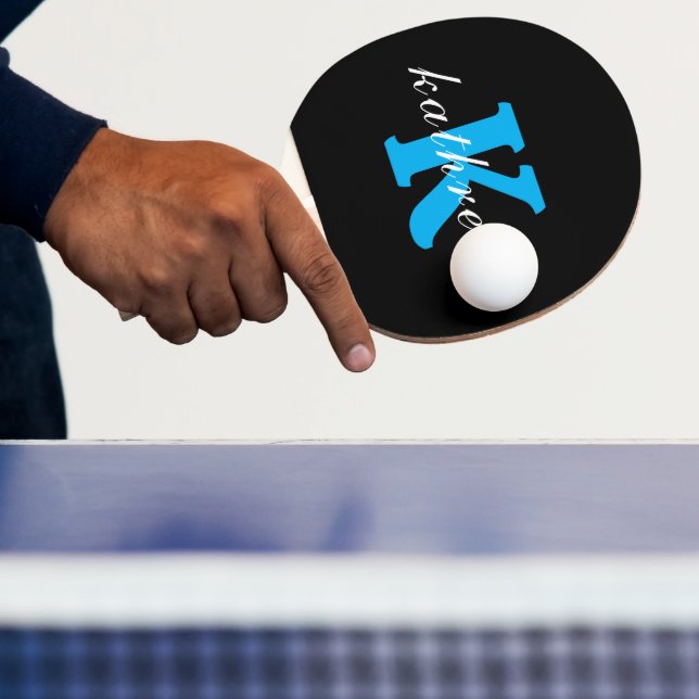  Initial Letter K Simple Monogram Modern Style Ping Pong Paddle (Insitu)