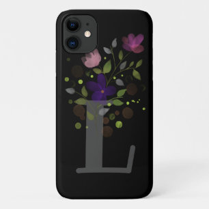 Initial Letter L Plus Floral Design iPhone 11 Case