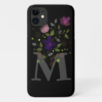 Initial Letter M Plus Floral Design