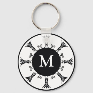 Initial Letter Monogram Key chain : : Black