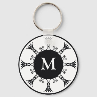 Initial Letter Monogram Key chain : : Black
