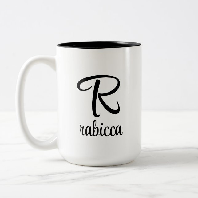 initial letter monogram logo yellow coffee mug   (Left)