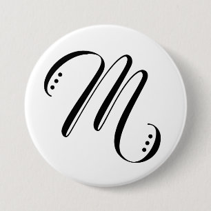 Initial Letter Monogram Modern  3 Inch Round Button