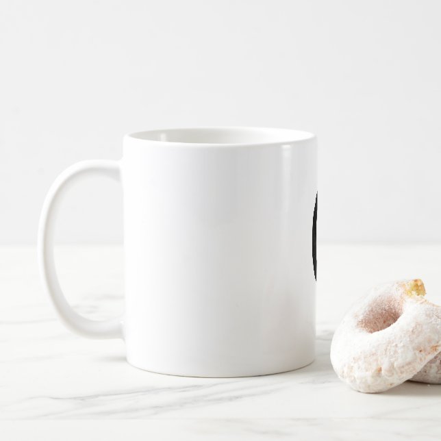 Initial Letter Monogram Modern Style Coffee Mug (With Donut)
