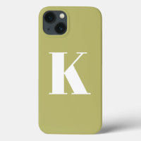 Initial Letter Monogram Modern Style Olive Green