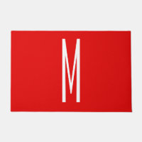 Initial Letter Monogram Modern Style Red White