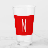 Initial Letter Monogram Modern Style Red White