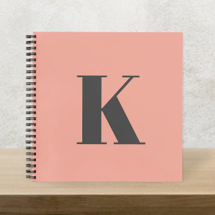 Initial Letter   Monogram Modern Stylish Peach Notebook