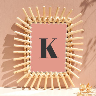 Initial Letter   Monogram Modern Stylish Peach Poster