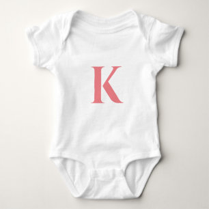 Initial Letter   Monogram Modern Stylish Trendy Baby Bodysuit