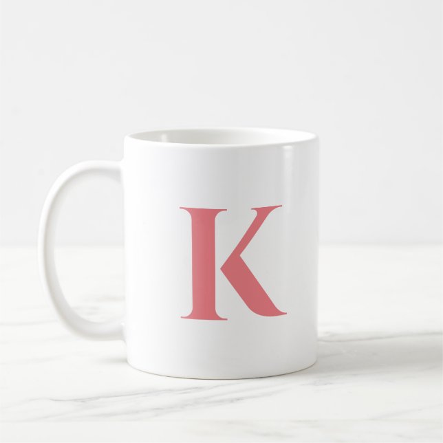 Initial Letter | Monogram Modern Stylish Trendy Coffee Mug (Left)