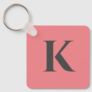 Initial Letter   Monogram Modern Stylish Trendy Keychain