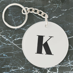 Initial Letter   Monogram Modern Stylish Trendy Keychain
