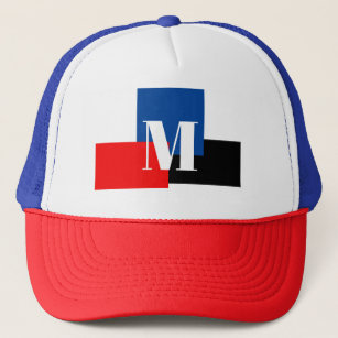 Initial Letter Monogram Modern Stylish Trucker Hat